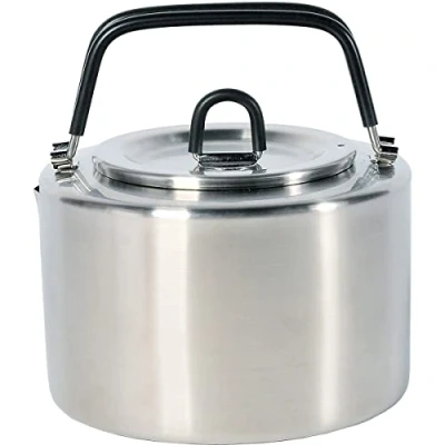 Abbildung von Tatonka Wasserkessel H2O Pot 1,5 L Wasserkocher aus Edelstahl mit klappbaren isolierten Griffen und Deckel Lebensmittelecht resistent gegen Fruchtsäuren Liter