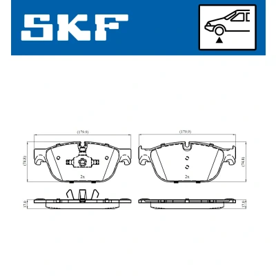 Abbildung von SKF VKBP 80269 E Bremsbelagsatz inkl. Verschleißwarnkontakt