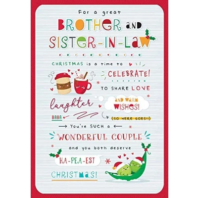 Abbildung von Piccadilly Greetings Sentiment Weihnachtskarte für Bruder und Schwägerin 22,9 x 15,2 cm, Grün