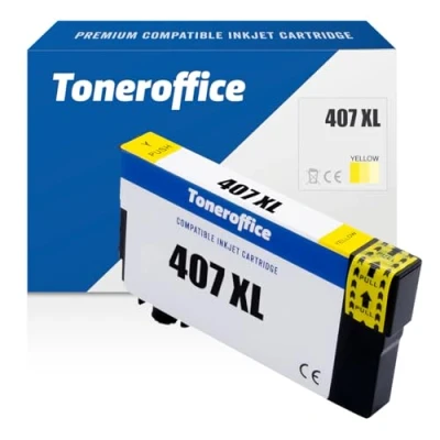 Abbildung von 407 Druckerpatrone XL kompatibel mit Epson C13T07U440 Druckerpatronen Gelb für Workforce Pro WF 4745 DTWF (ca. 1900 Seiten)