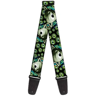 Abbildung von buckle down Gitarrengurt 34 60&quot; Mike Poses/Eyeballs Black/Greens