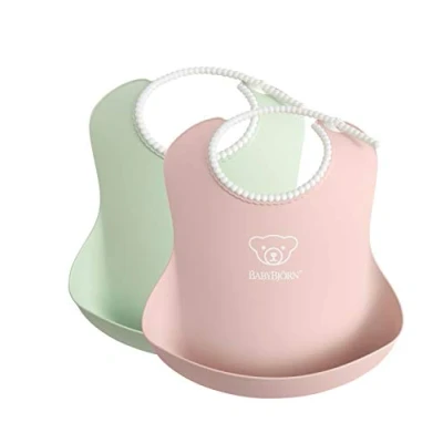 Abbildung von BabyBjörn Lätzchen 2er Pack, Grün/Rosa