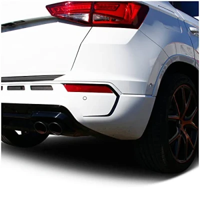 Abbildung von 2er Set Folie Dekor für Luftauslässe Heck Passgenau Auto Fahrzeug Kfz Zubehör Aufkleber Selbstklebend Carstyling Tuning Schwarz Glanz D007