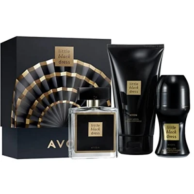 Abbildung von Avon Set Little Black Dress Eau de Parfum 50ml + Bodylotion 150ml+ Deoroller in der Geschenkbox Damenduft