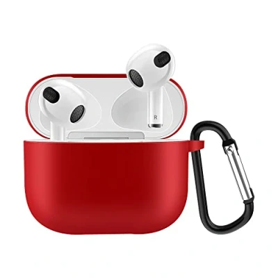 Abbildung von CoverKingz Hülle kompatibel mit AirPods 3 Silikon Schutzhülle Cover Case Tasche Rot