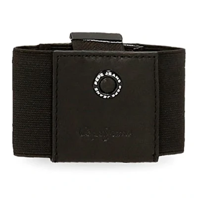 Abbildung von Pepe Jeans Badge Kartenhalter, Schwarz, 8,5 x 5 cm, Leder, Kartenetui