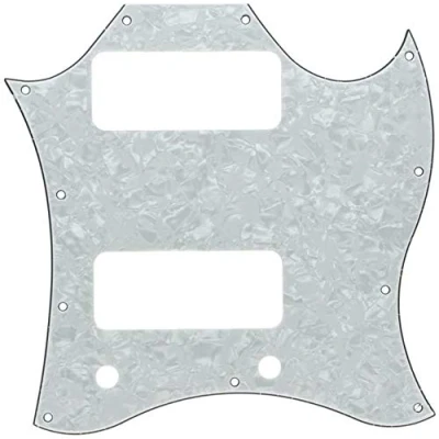Abbildung von Dopro Standard SG Special Full Face Guitar Pickguard mit P90 Pickup Loch, White Pearl