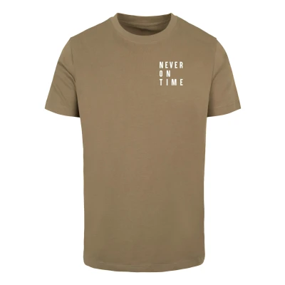 Abbildung von Merchcode Never ON TIME Tshirt print, Größe: Small, Olive