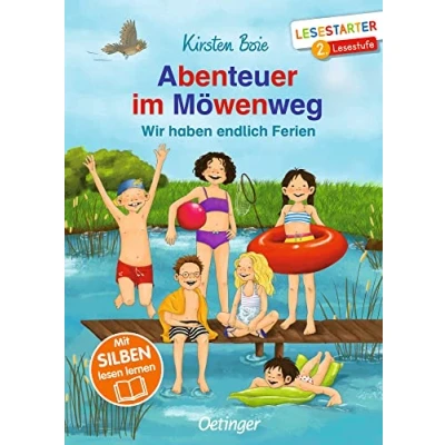 Abbildung von Abenteuer im Möwenweg. Wir haben endlich Ferien: Mit Silben Lesen lernen. Lesestarter 2. Lesestufe. Lustiges Sommer Ferien zum lernen für Kinder ab 7 Jahren