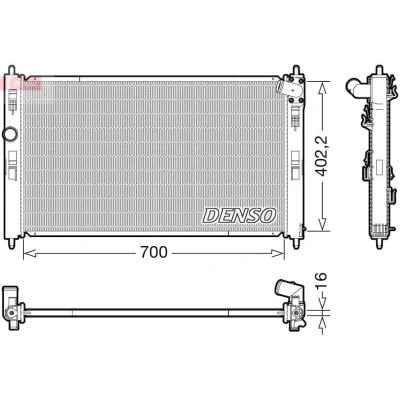 Abbildung von DENSO DRM45050 Kühler, Motorkühlung 700 426 16 MITSUBISHI: ASX SUV