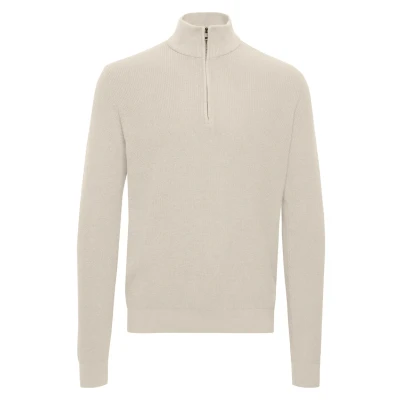 Abbildung von Blend Bhcodford Halfzipp Strickpullover, Herren, Größe: 3XL, Oyster gray