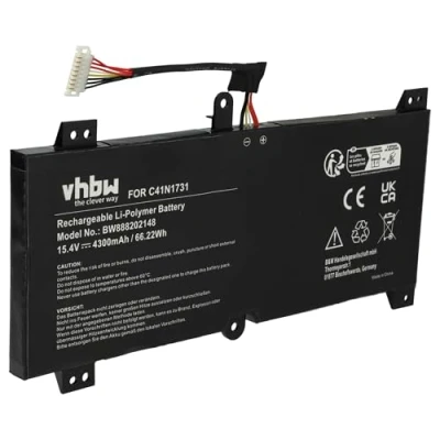 Abbildung von vhbw 1x Akku kompatibel mit Asus Rog Strix Scar II GL504GV ES087T Notebook (4300 mAh, 15,4 V, Li Polymer)