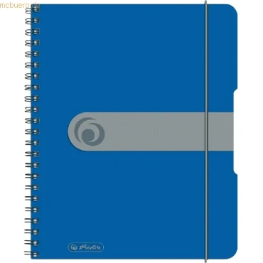 Abbildung von 2 x Herlitz Spiralblock to go A5 80 Blatt kariert PP dunkelblau