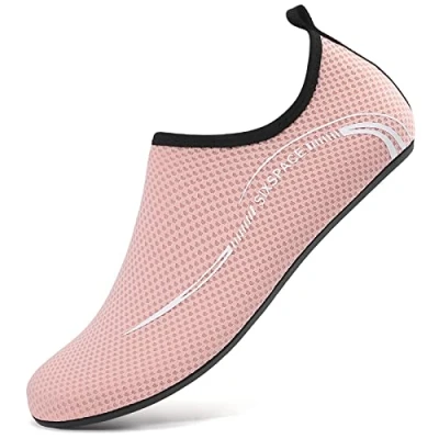 Abbildung von Sixspace Badeschuhe Damen Herren Wasserschuhe Schwimmschuhe Männer Frauen Strandschuhe Aquaschuhe Barfußschuhe für Strand,Pool,Meer,Wassersport,Tauchen,Surfen,Aqua Cycling(Rosa,41 EU)