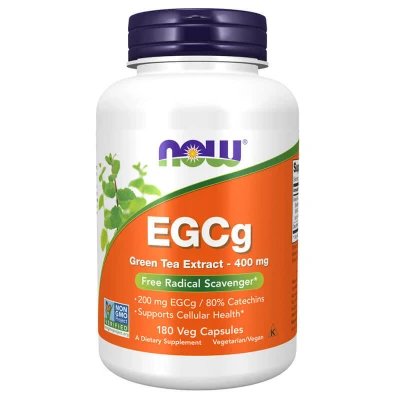 Abbildung von Now Foods EGCg Grüntee Extrakt 400 mg, grüner Tee, 180 vegane Kapseln