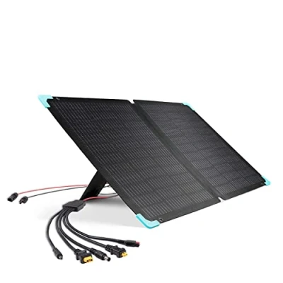 Abbildung von Renogy Faltbares Solarpanel 120W 12V EFLEX Solartasche mit 5 in 1 Adapterkabel Solarstecker auf DC5521/XT60/DC7909/XT30/Anderson für Powerstation,Generator, Wohnmobil, Camping, Garten und im Notfall