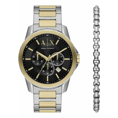 Abbildung von Armani Exchange SETS Analog Quarz Chronograph, Herren, Größe: One Size, Silber coloured