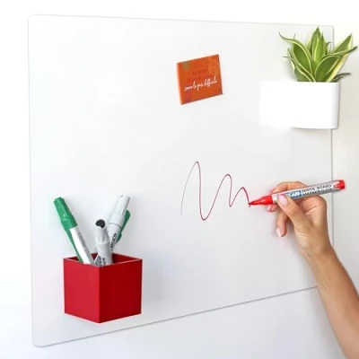 Abbildung von KalaMitica Whiteboard Magnetische Wandtafel, Büro Pinnwand für Magnete Beschreibbar und trocken abwischbar Weiß glänzend 56x38 cm