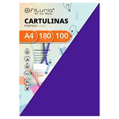 Abbildung von Pack 100 Cartulinas Color Morado Tamaño A4 180g
