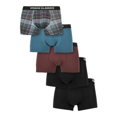Abbildung von Urban Classics 5 PACK Panties, Herren, Größe: Small, Plaidaop jasper cherry+blk+blk
