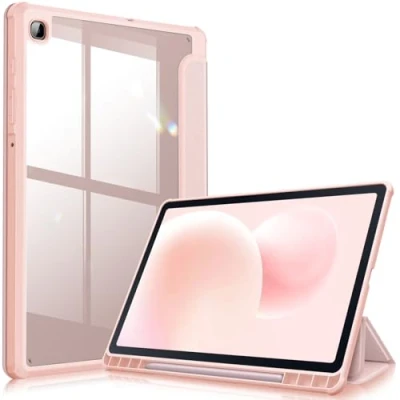 Abbildung von Fintie Hybrid Hülle für Samsung Galaxy Tab S6 Lite 10,4 Zoll 2024/2022/2020 Tablet Stoßfeste Schutzhülle mit Transparent Hartschale und Stifthalter, Roségold