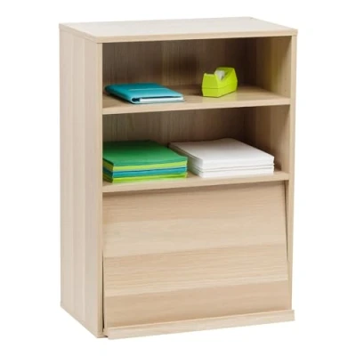 Abbildung von Iris Ohyama, Möbel mit Türen, Aufbewahrungsregal, 2 modulare Fächer alle 3.2cm, Design, Stabil, Modern, Mehrzweck, Büro, Schlafzimmer, Wohnzimmer Flap Rack CHR 1 Hellbraun