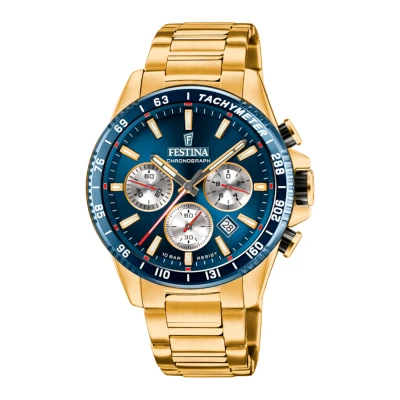Abbildung von Festina Chronograph, Herren, Größe: One Size, Goldfarben