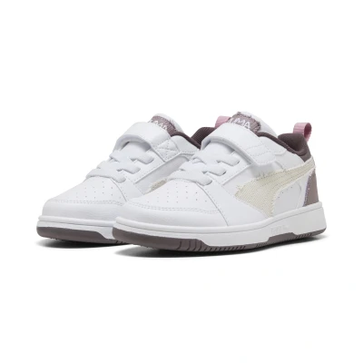 Abbildung von Puma Rebound MID Sneakers Sneaker low für Kinder, Größe: 29, White vapor/gray plum jam raisin Schuhe
