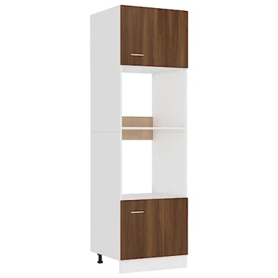 Abbildung von vidaXL Mikrowellenumbauschrank, Küchenschrank mit viel Stauraum, Mikrowellenschrank für Küche, Mikrowellen Schrank Küchenmöbel, Braun Eichen Optik Holzwerkstoff