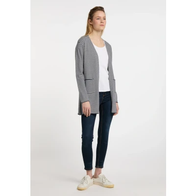 Abbildung von DREIMASTER Maritime Damen Strickjacke XS/S / Marineblau Off White 50% Viscose 28% Polyester 22% Nylon