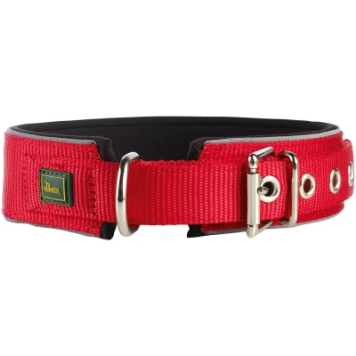 Abbildung von HUNTER Neopren Hundehalsband, Nylon, gepolstert, Reflektierend, Rot und Schwarz, 65 (L XL)