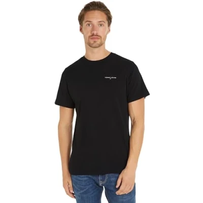 Abbildung von Tommy Jeans SLIM Linear Chest TEE Tshirt basic, Herren, Größe: 44, Black