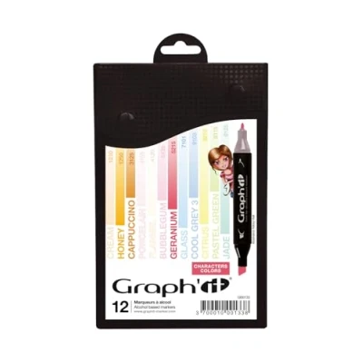 Abbildung von Graph &#039;it 12 Stück Marker, Alkohol Doppelspitze Characters Colors