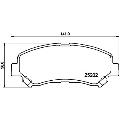 Abbildung von HELLA 8DB 355 015 911 Bremsbelagsatz inkl. Verschleißwarnkontakt mit Zubehör NISSAN: Qashqai / Qashqai+2 I, X Trail, Juke, SUZUKI: Kizashi