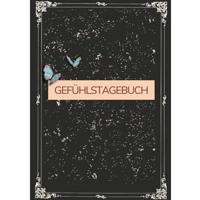 Abbildung von Gefühlstagebuch: Zur Selbstreflexion von Emotionen bei guten/schlechten Phasen. Gefühle verstehen mit täglichen Fragen. Mein Stimmungstagebuch. Black Edition.