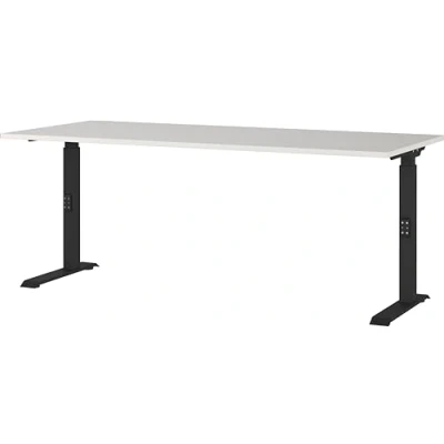 Abbildung von Germania Schreibtisch 7912 581, in Lichtgrau/Schwarz, me. höheneinst., 180 x 91 80 cm (BxHxT)