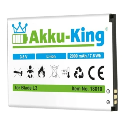 Abbildung von Akku King kompatibel mit ZTE Li3820T43P3h785439 Li Ion 2000mAh für Blade L3