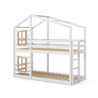 Abbildung von VitaliSpa® Etagenbett Maja, Weiß, 90x200 cm, mit Bettfenster