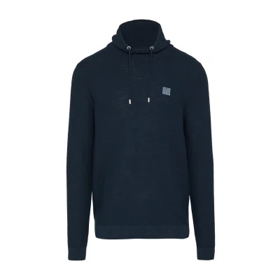 Abbildung von s.Oliver Schalkragen Kapuzenpullover, Herren, Größe: Medium, Navy