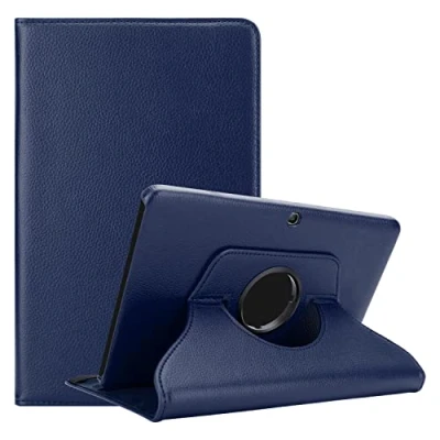 Abbildung von Cadorabo Hülle kompatibel mit Samsung Galaxy Tab 4 (10.1 Zoll) Tablethülle ohne Auto Wake Up aus Premium Kunst Leder Flip Klappbare Stoßfeste Cover für Tasche in Blau