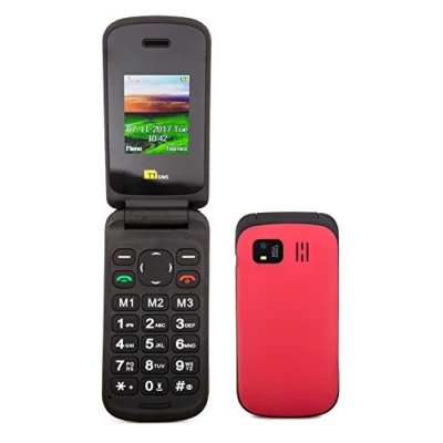 Abbildung von TTfone Flip TT140 Handykamera Bluetooth Günstigstes Klapp Clamshell Handy, Rot