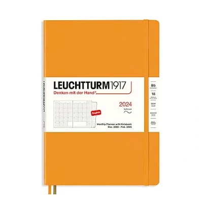 Abbildung von LEUCHTTURM1917 367569 Monatsplaner mit Notizbuch, Softcover, Composition (B5) 2024, 16 Monate, Rising Sun, English