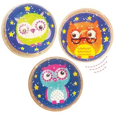 Abbildung von Baker Ross AX602 Glitzernde Kleine Eule Flummis 10 Stück, Lustiges Spielzeug Für Kinder In Der Herbstzeit Perfekte Party, Beute, Preis Oder Korbfüller