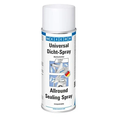 Abbildung von WEICON Dichtstoff Universal Dicht Spray, sprühbarer Kunststoff zum Abdichten, 400 ml, gebrauchsfertig, Überlackierbar, Für Innen und Außenbereiche