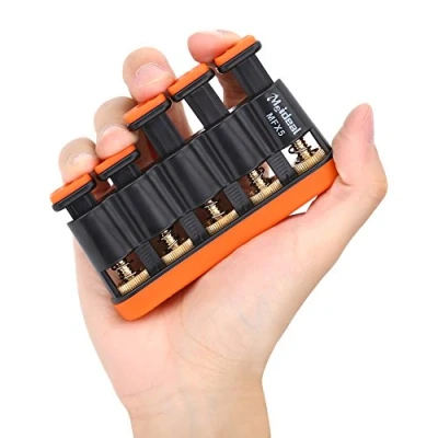 Abbildung von Einstellbarer Fingertrainer, Handtrainingsgerät für Gitarre, Trompete und Klavier(Orange)