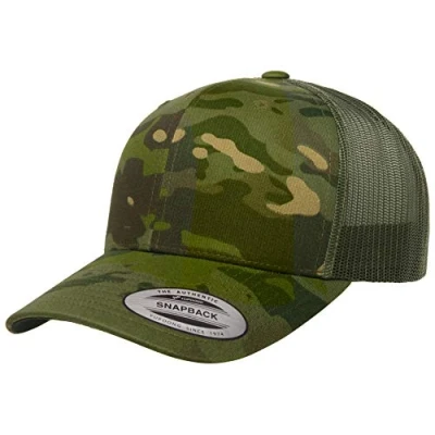 Abbildung von Yupoong Unisex Yp Classics Multicam Retro Trucker Cap Verschluss, Tropic/Green, Einheitsgröße