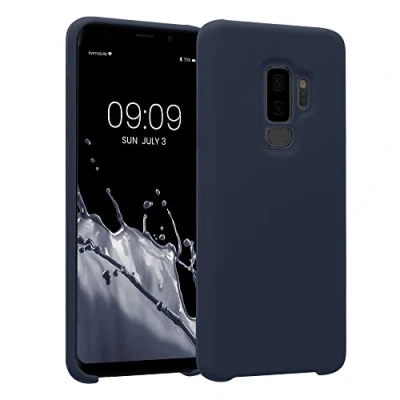 Abbildung von kwmobile Hülle kompatibel mit Samsung Galaxy S9 Plus Silikon Handy Case Handyhülle weiche Oberfläche kabelloses Laden Heidelbeerblau