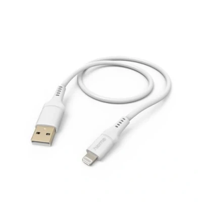 Abbildung von Hama Ladekabel „Flexible“ USB A auf Lightning, Silikon, 1,5m (iPhone Ladekabel, Lightning Kabel, iPhone 14 13 12 11 Pro Max Plus mini SE XS XR X 8 7, iPad Air mini, MFI zertifiziert) weiß