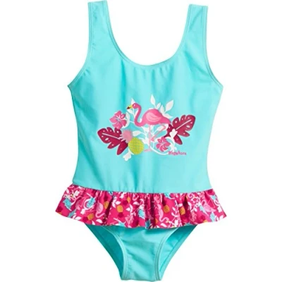 Abbildung von Playshoes UV Schutz Badeanzug Mädchen Schwimmanzug Badebekleidung, Flamingo, 122/128