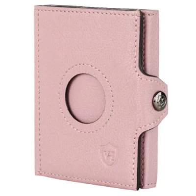 Abbildung von VON HEESEN Airtag Slim Wallet mit RFID Schutz Portmonee Herren klein aus echtem Leder Mini Geldbörse Kreditkartenetui Kartenetui Portemonnaie Geldbeutel (Lavendel)